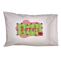 New Baby "Lovely As A Rose" Personalized Pillowcase
